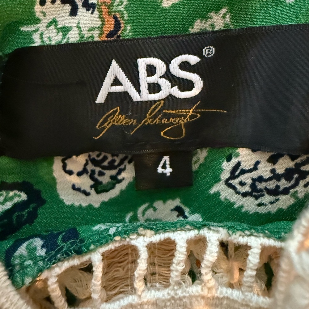 ABS Allen Schwartz Green Floral Mini Dress - Picture 8 of 11